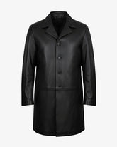 Varese – Premium Black Leather Overcoat for Men